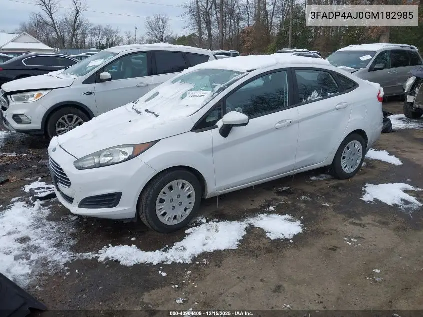 3FADP4AJ0GM182985 2016 Ford Fiesta S