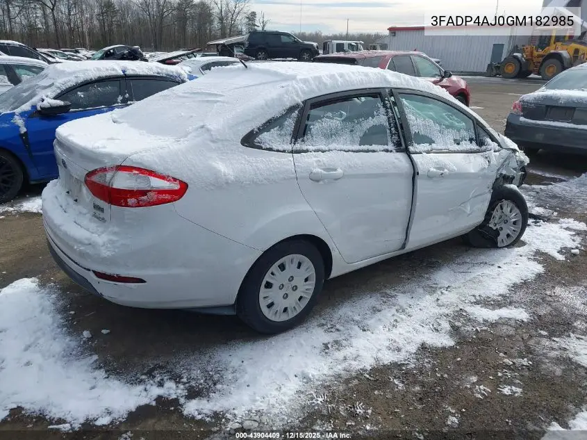 3FADP4AJ0GM182985 2016 Ford Fiesta S