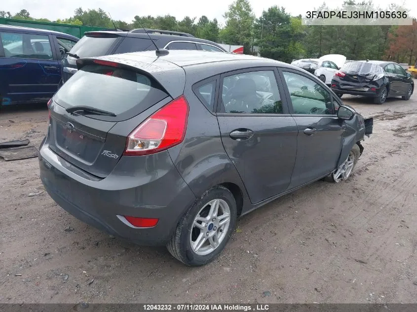 2017 Ford Fiesta Se VIN: 3FADP4EJ3HM105636 Lot: 12043232