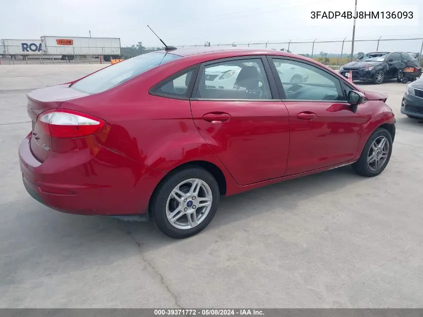 2017 Ford Fiesta Se VIN: 3FADP4BJ8HM136093 Lot: 39371772