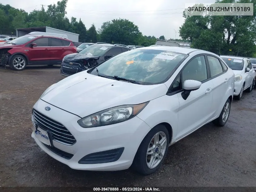 2017 Ford Fiesta Se VIN: 3FADP4BJ2HM119189 Lot: 39478888