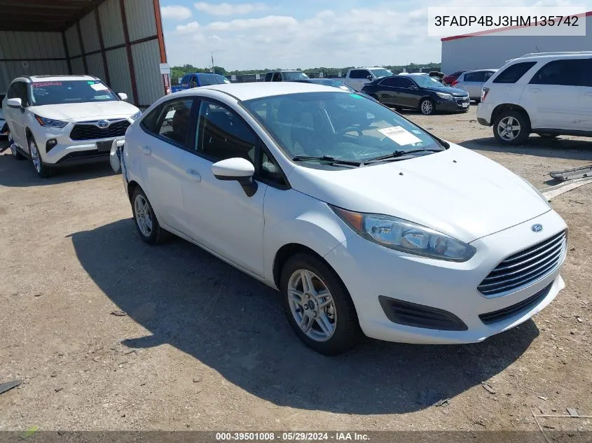 2017 Ford Fiesta Se VIN: 3FADP4BJ3HM135742 Lot: 39501008