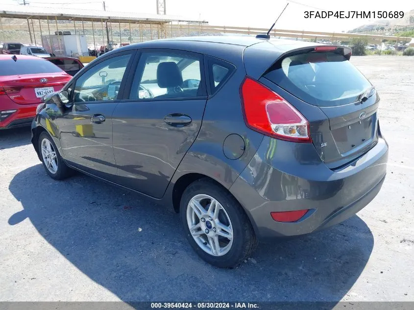 2017 Ford Fiesta Se VIN: 3FADP4EJ7HM150689 Lot: 39540424