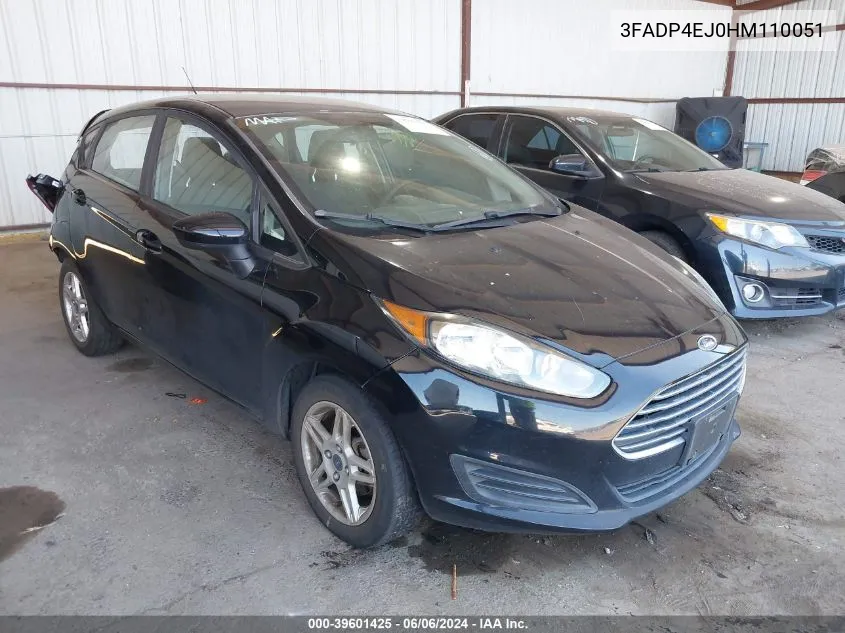 2017 Ford Fiesta Se VIN: 3FADP4EJ0HM110051 Lot: 39601425