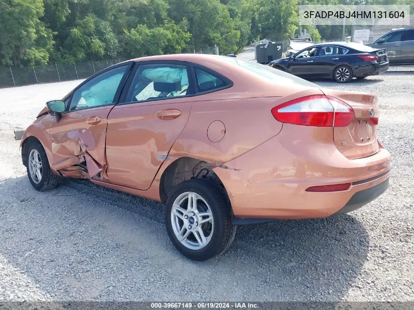 2017 Ford Fiesta Se VIN: 3FADP4BJ4HM131604 Lot: 39667149