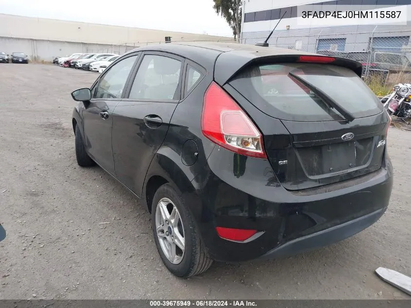 2017 Ford Fiesta Se VIN: 3FADP4EJ0HM115587 Lot: 39675949