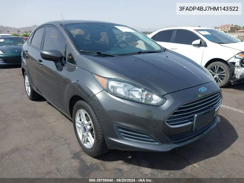 2017 Ford Fiesta Se VIN: 3FADP4BJ7HM143522 Lot: 39708040