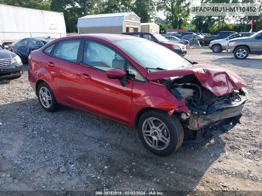 2017 Ford Fiesta Se VIN: 3FADP4BJ1HM110452 Lot: 39782919