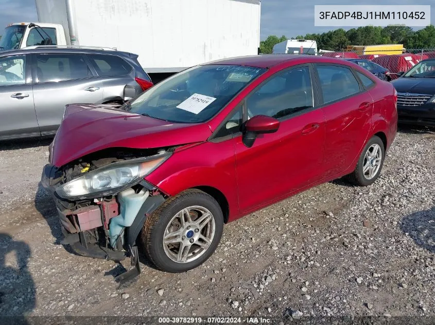 2017 Ford Fiesta Se VIN: 3FADP4BJ1HM110452 Lot: 39782919