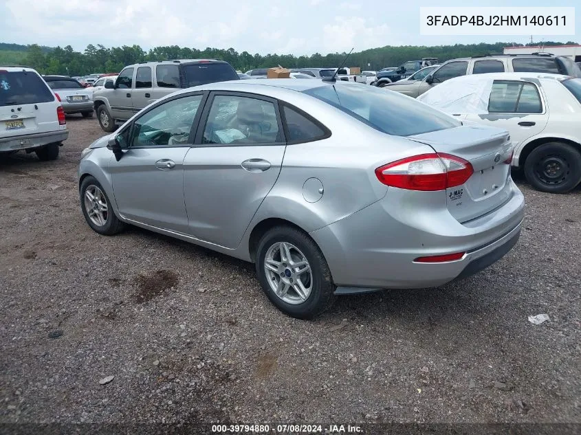 2017 Ford Fiesta Se VIN: 3FADP4BJ2HM140611 Lot: 39794880