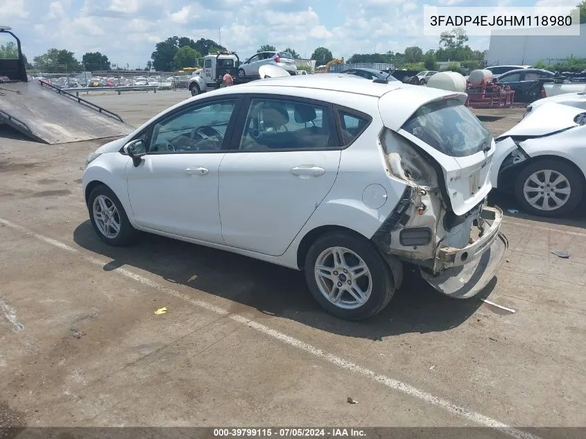 2017 Ford Fiesta Se VIN: 3FADP4EJ6HM118980 Lot: 39799115