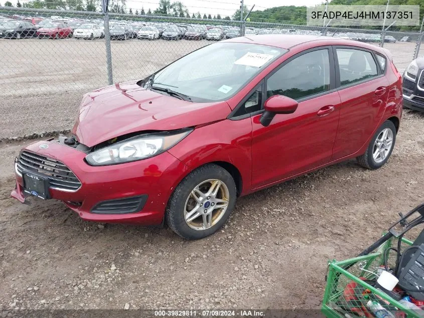 2017 Ford Fiesta Se VIN: 3FADP4EJ4HM137351 Lot: 39829811