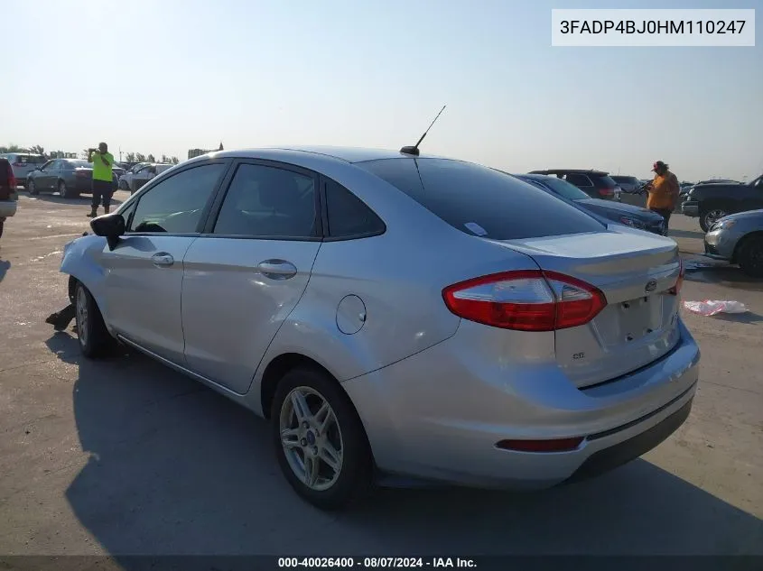 2017 Ford Fiesta Se VIN: 3FADP4BJ0HM110247 Lot: 40026400