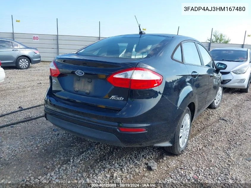 2017 Ford Fiesta S VIN: 3FADP4AJ3HM167480 Lot: 40129509