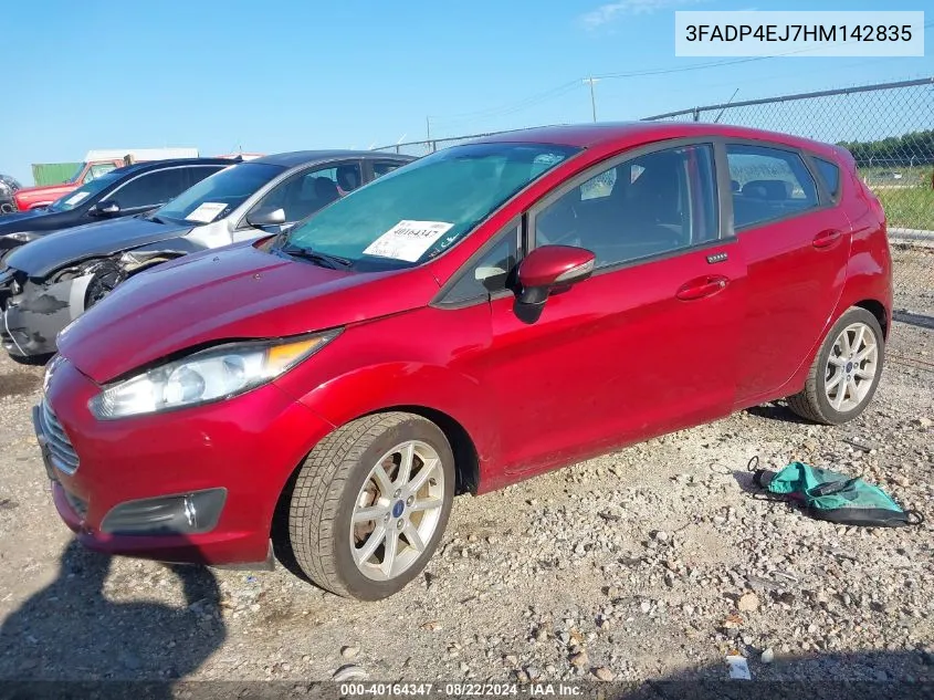 2017 Ford Fiesta Se VIN: 3FADP4EJ7HM142835 Lot: 40164347