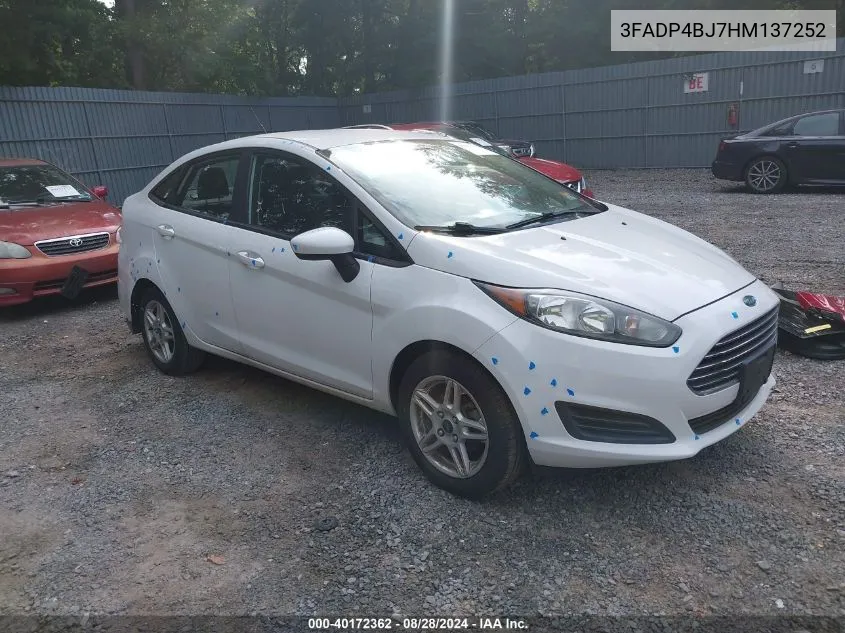 2017 Ford Fiesta Se VIN: 3FADP4BJ7HM137252 Lot: 40172362