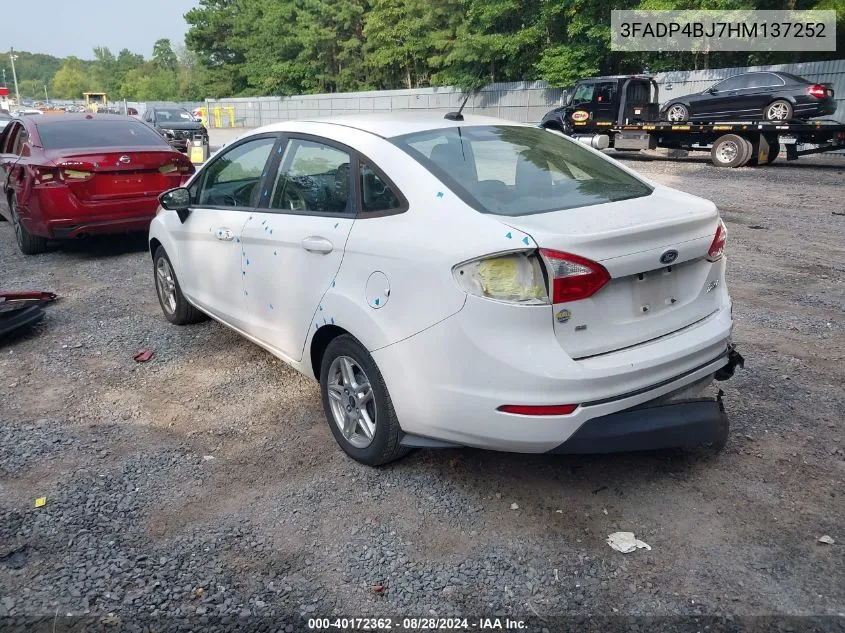 2017 Ford Fiesta Se VIN: 3FADP4BJ7HM137252 Lot: 40172362