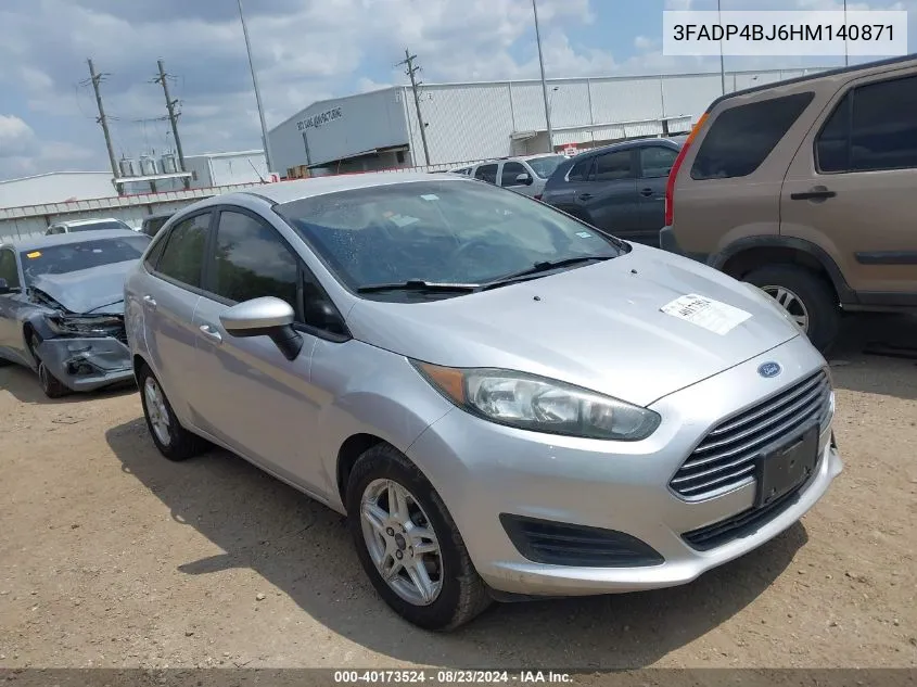 2017 Ford Fiesta Se VIN: 3FADP4BJ6HM140871 Lot: 40173524