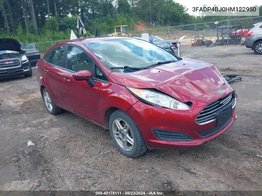 2017 Ford Fiesta Se VIN: 3FADP4BJ0HM122950 Lot: 40178111