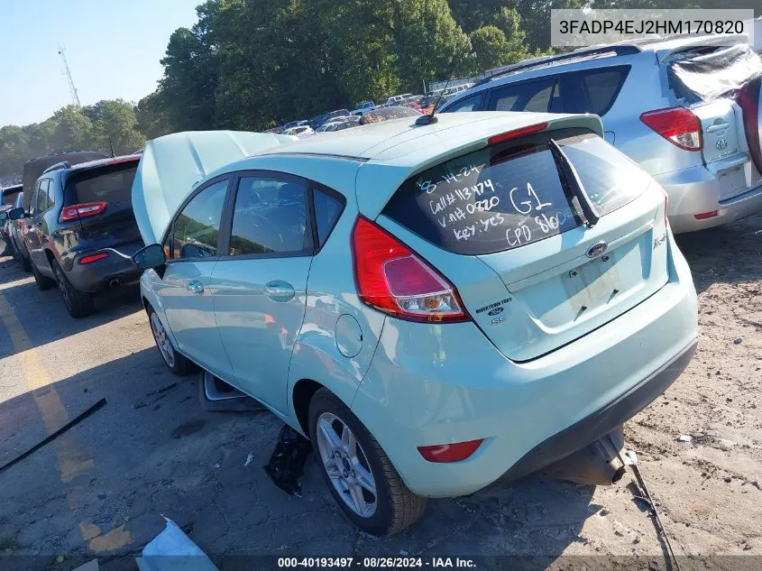 2017 Ford Fiesta Se VIN: 3FADP4EJ2HM170820 Lot: 40193497