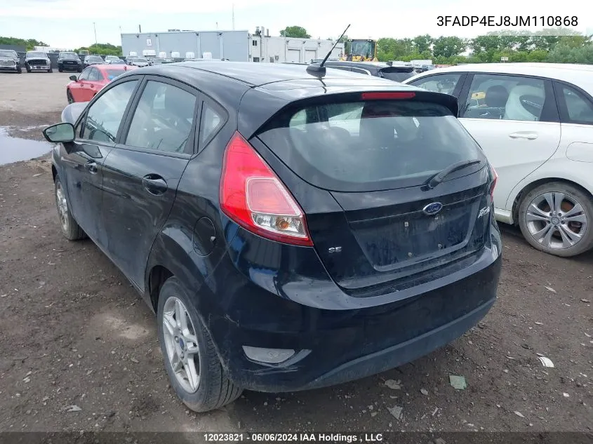 2018 Ford Fiesta Se VIN: 3FADP4EJ8JM110868 Lot: 12023821