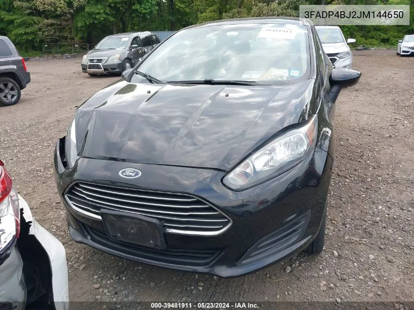 2018 Ford Fiesta Se VIN: 3FADP4BJ2JM144650 Lot: 39481911