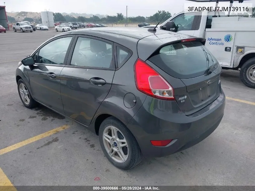 2018 Ford Fiesta Se VIN: 3FADP4EJ7JM139116 Lot: 39500666