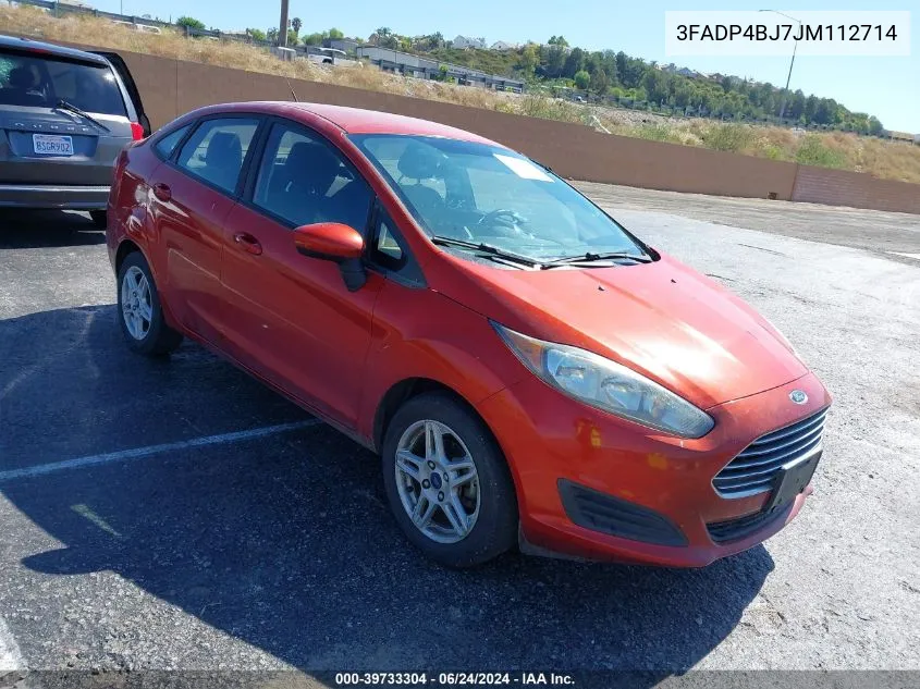 2018 Ford Fiesta Se VIN: 3FADP4BJ7JM112714 Lot: 39733304