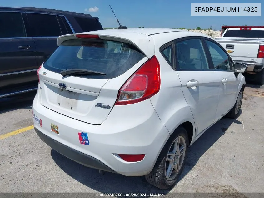 2018 Ford Fiesta Se VIN: 3FADP4EJ1JM114325 Lot: 39748756