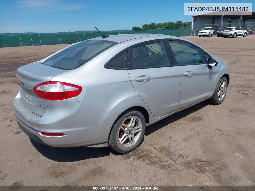 2018 Ford Fiesta Se VIN: 3FADP4BJ5JM115482 Lot: 39752137