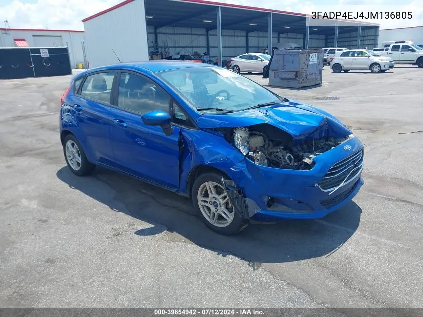 3FADP4EJ4JM136805 2018 Ford Fiesta Se