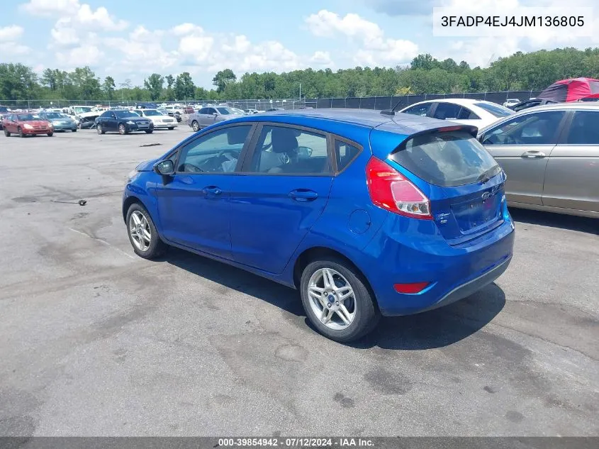 3FADP4EJ4JM136805 2018 Ford Fiesta Se