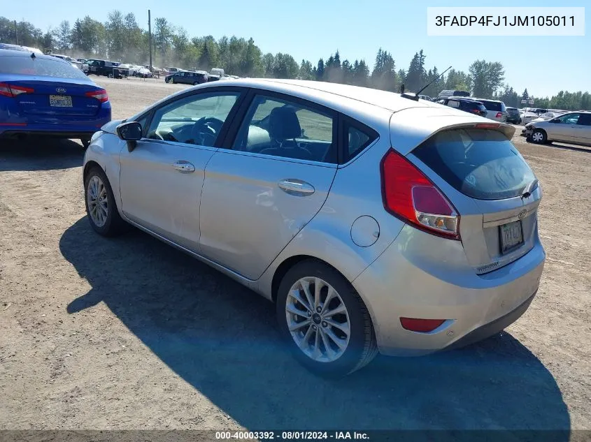 2018 Ford Fiesta Titanium VIN: 3FADP4FJ1JM105011 Lot: 40003392