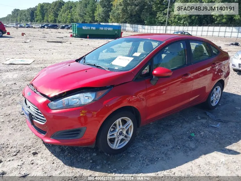 2018 Ford Fiesta Se VIN: 3FADP4BJ9JM140191 Lot: 40052378