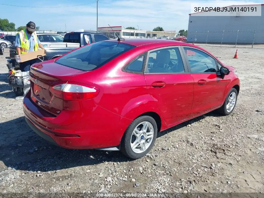 2018 Ford Fiesta Se VIN: 3FADP4BJ9JM140191 Lot: 40052378