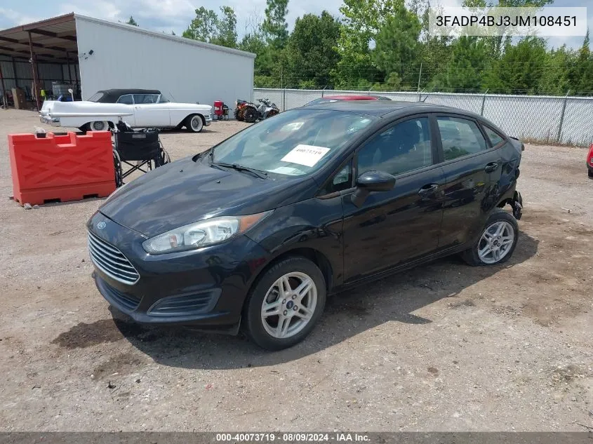 2018 Ford Fiesta Se VIN: 3FADP4BJ3JM108451 Lot: 40073719