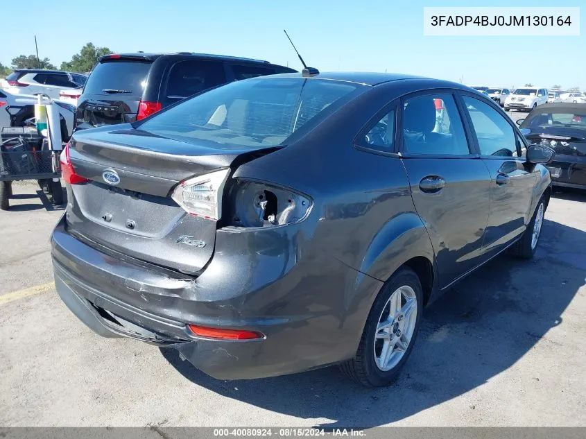 2018 Ford Fiesta Se VIN: 3FADP4BJ0JM130164 Lot: 40080924