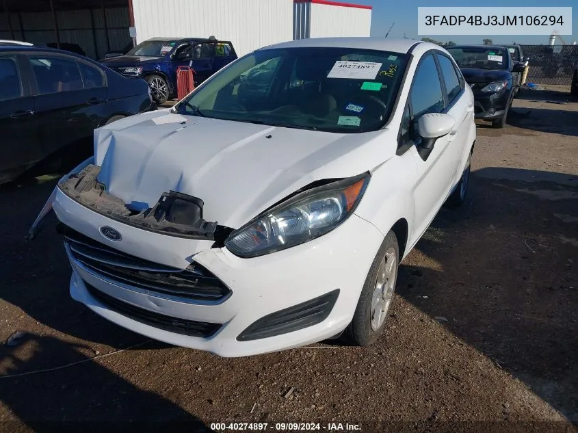 2018 Ford Fiesta Se VIN: 3FADP4BJ3JM106294 Lot: 40274897