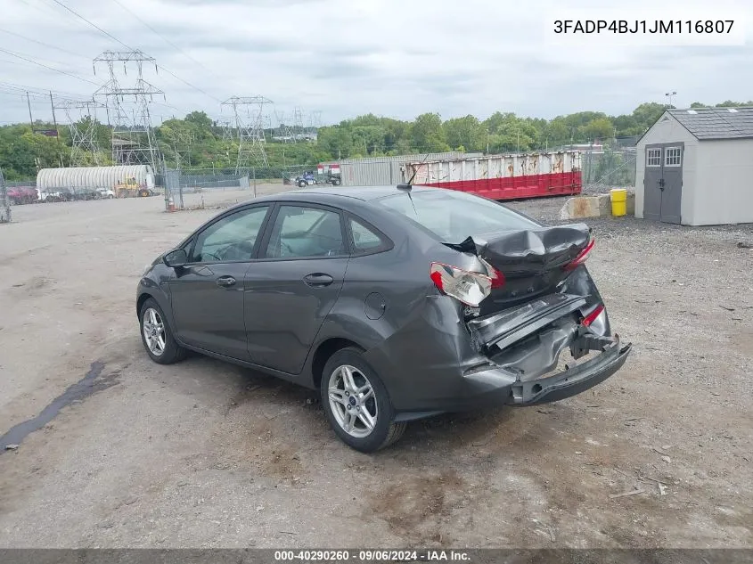 2018 Ford Fiesta Se VIN: 3FADP4BJ1JM116807 Lot: 40290260