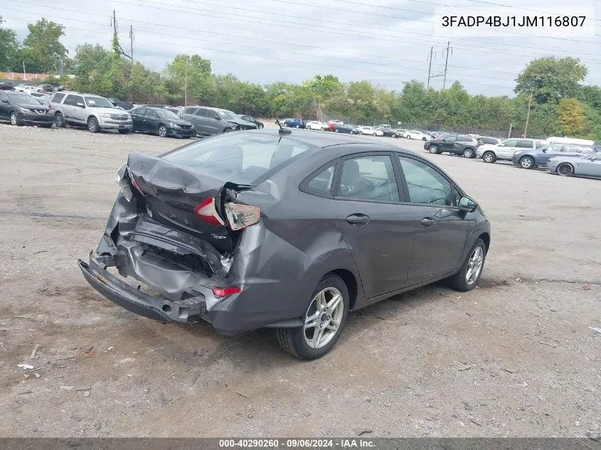 2018 Ford Fiesta Se VIN: 3FADP4BJ1JM116807 Lot: 40290260