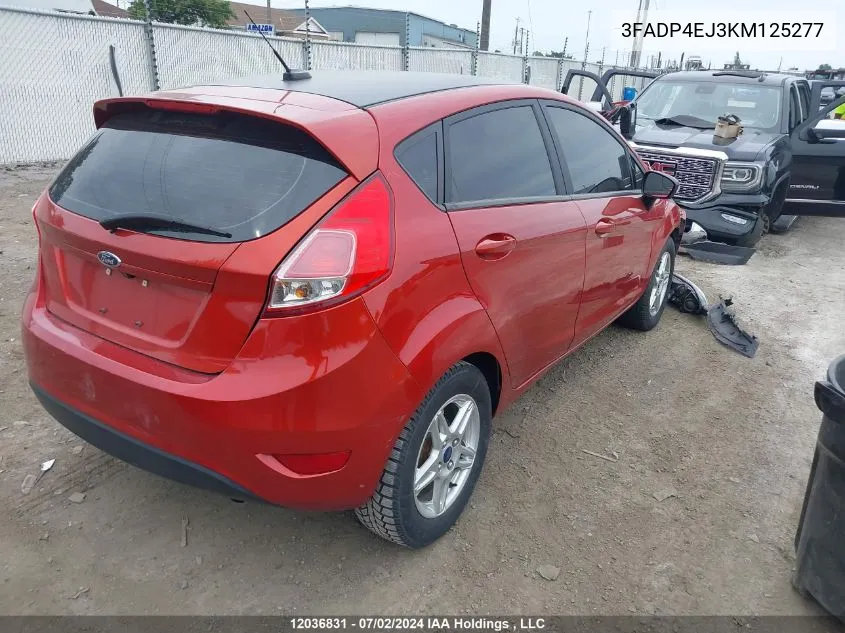 2019 Ford Fiesta Se VIN: 3FADP4EJ3KM125277 Lot: 12036831