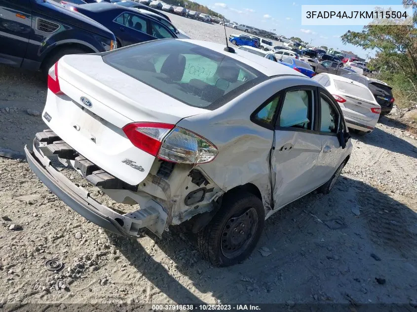 3FADP4AJ7KM115504 2019 Ford Fiesta S