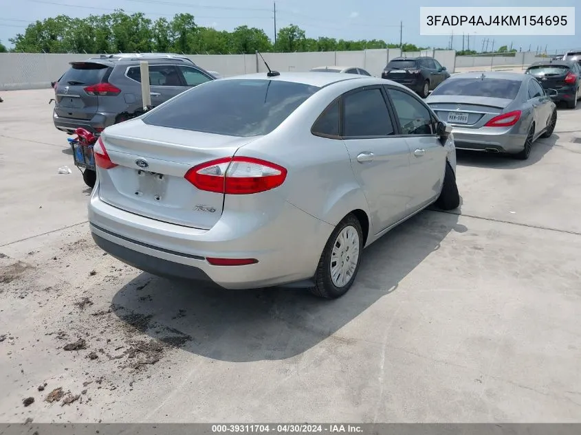 2019 Ford Fiesta S VIN: 3FADP4AJ4KM154695 Lot: 39311704