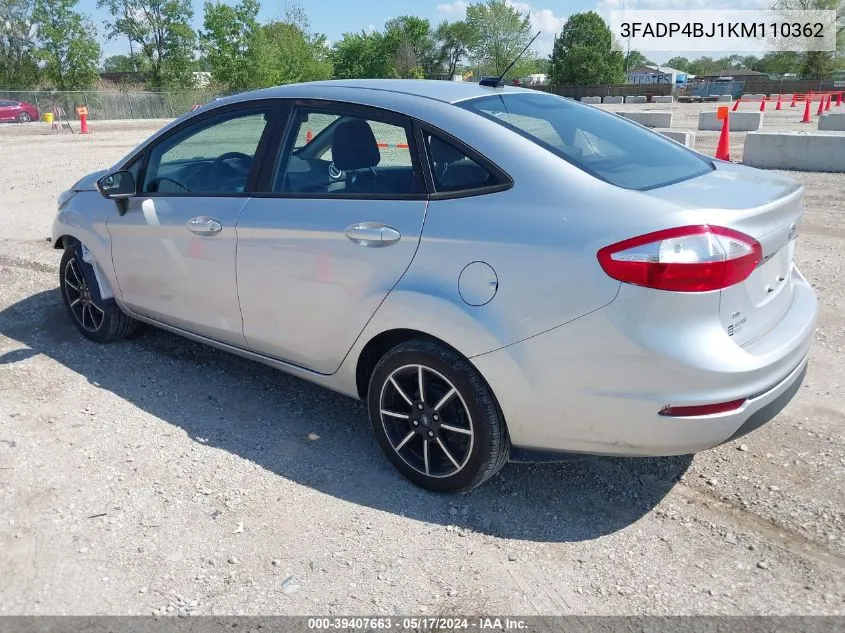 2019 Ford Fiesta Se VIN: 3FADP4BJ1KM110362 Lot: 39407663