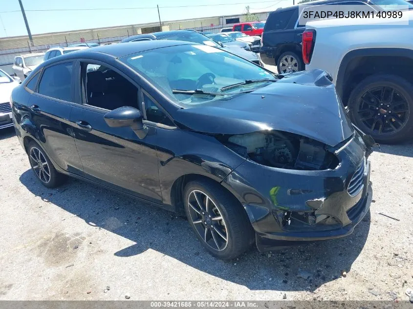 2019 Ford Fiesta Se VIN: 3FADP4BJ8KM140989 Lot: 39421685