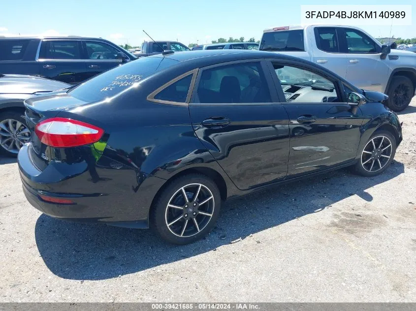 2019 Ford Fiesta Se VIN: 3FADP4BJ8KM140989 Lot: 39421685