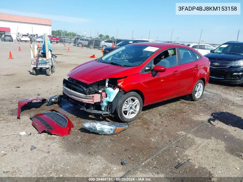 2019 Ford Fiesta Se VIN: 3FADP4BJ8KM153158 Lot: 39460781