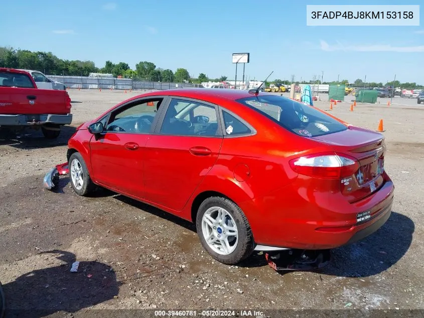 2019 Ford Fiesta Se VIN: 3FADP4BJ8KM153158 Lot: 39460781