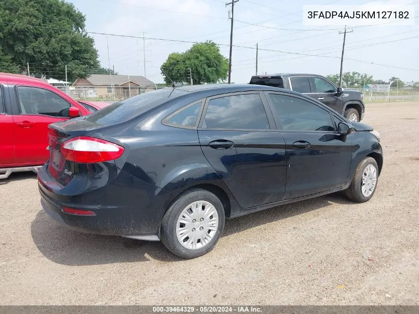 2019 Ford Fiesta S VIN: 3FADP4AJ5KM127182 Lot: 39464329