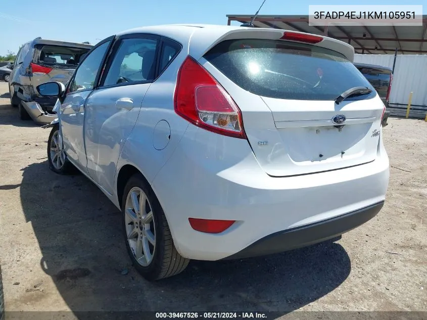 2019 Ford Fiesta Se VIN: 3FADP4EJ1KM105951 Lot: 39467526